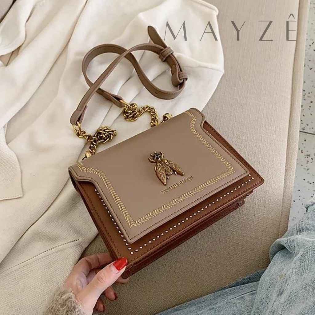 Loja Mayzê, Bolsa Renata, bolsa abelha, bolsa de grife, bolsa de luxo, bolsa em alta, bolsa em promoção, bolsa crossbody, bolsa de ombro, bolsa tiracolo, mayzê, mayze