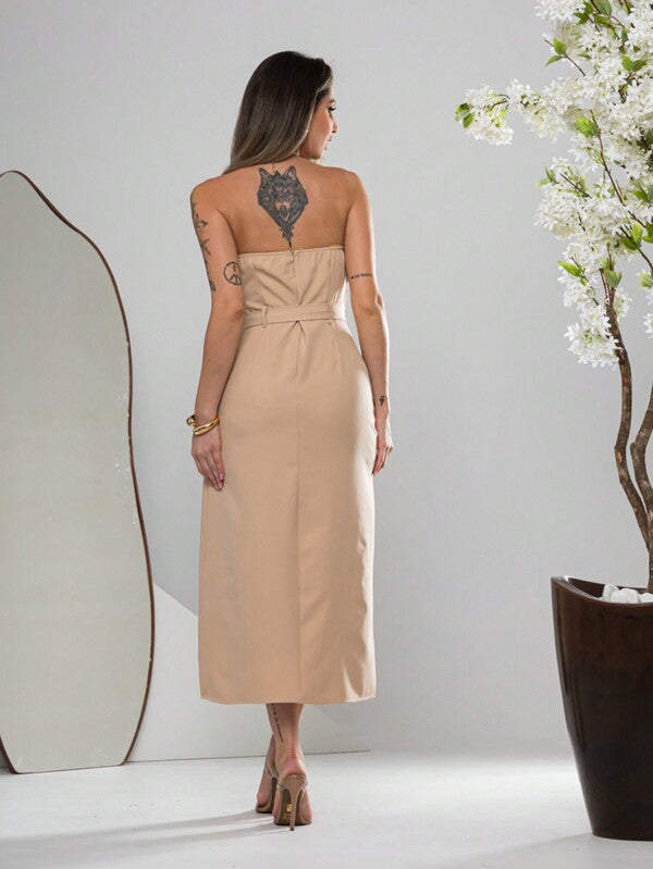 Vestido Midi Feminino Alfaiataria Élégant, www.lojamayze.com.br, www.lojamayze.com