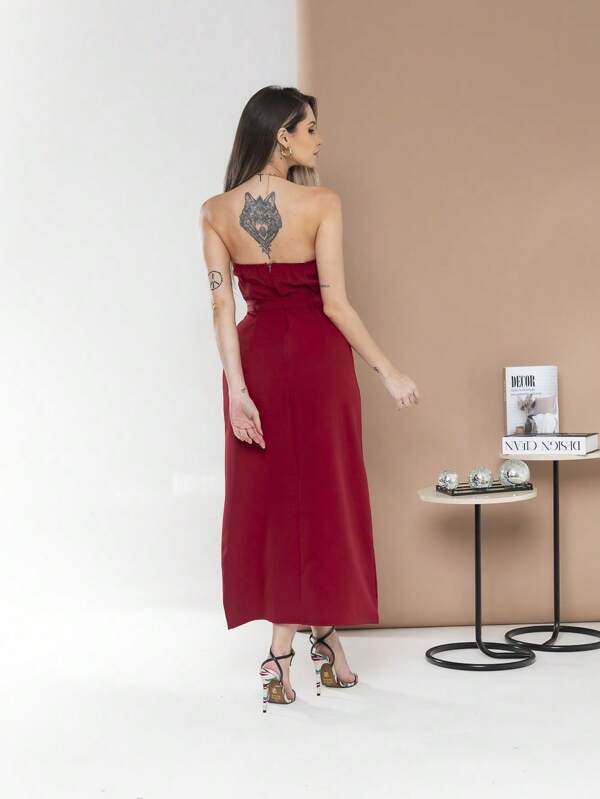 Vestido Midi Feminino Alfaiataria Élégant, www.lojamayze.com.br, www.lojamayze.com