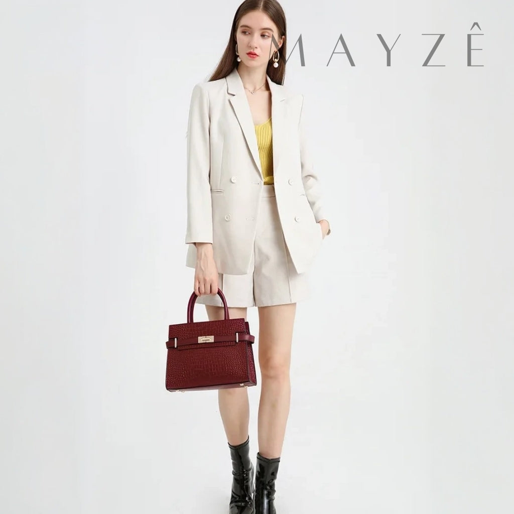 Loja Mayzê Oficial, Loja Mayzê, Mayzê, Mayze, Bolsa Couro Legítimo Crocodilo Claire, bolsa de couro, bolsa de couro genuíno, bolsa de mão, bolsa tiracolo, bolsa crossbody, bolsa de luxo, bolsa de grife, bolsa em promoção, lojamayze.com, lojamayze.com.br