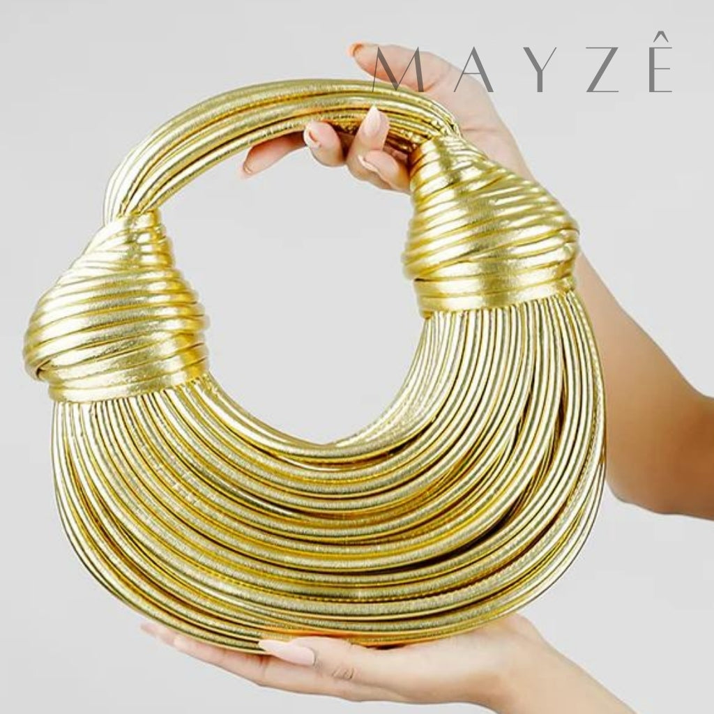 Loja Mayzê, Bolsa Evangeline, bolsa elegante, bolsa chamativa, bolsa feminina, bolsa de festa, loja mayze, bolsa de festa em duplo nó, bolsa de luxo, bolsa bottega veneta, bolsa de nós, bolsa double knot, lojamayze.com.br, lojamayze.com