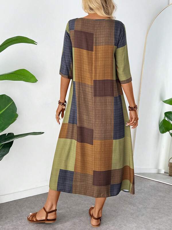 Vestido Midi Solto Feminino Carrée, www.lojamayze.com.br, www.lojamayze.com