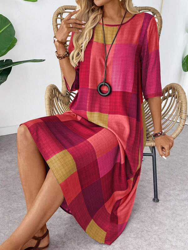 Vestido Midi Solto Feminino Carrée, www.lojamayze.com.br, www.lojamayze.com