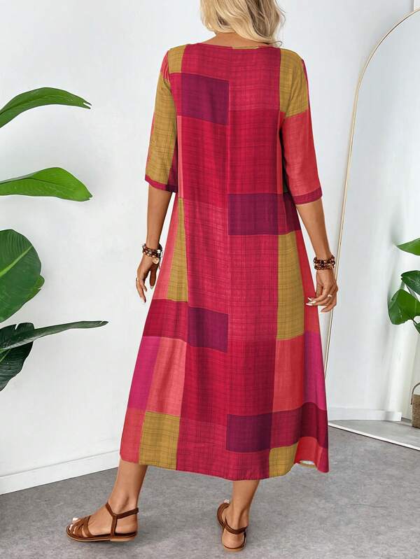 Vestido Midi Solto Feminino Carrée, www.lojamayze.com.br, www.lojamayze.com