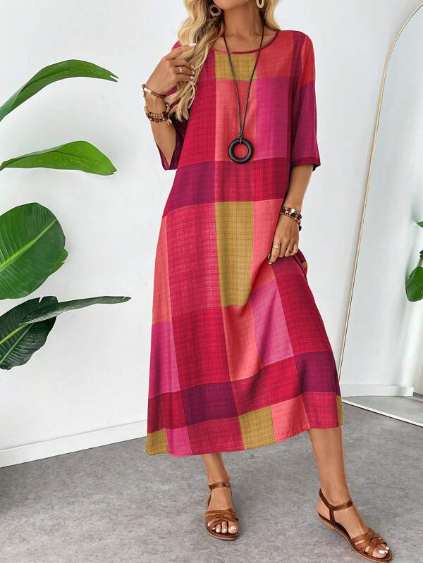 Vestido Midi Solto Feminino Carrée, www.lojamayze.com.br, www.lojamayze.com
