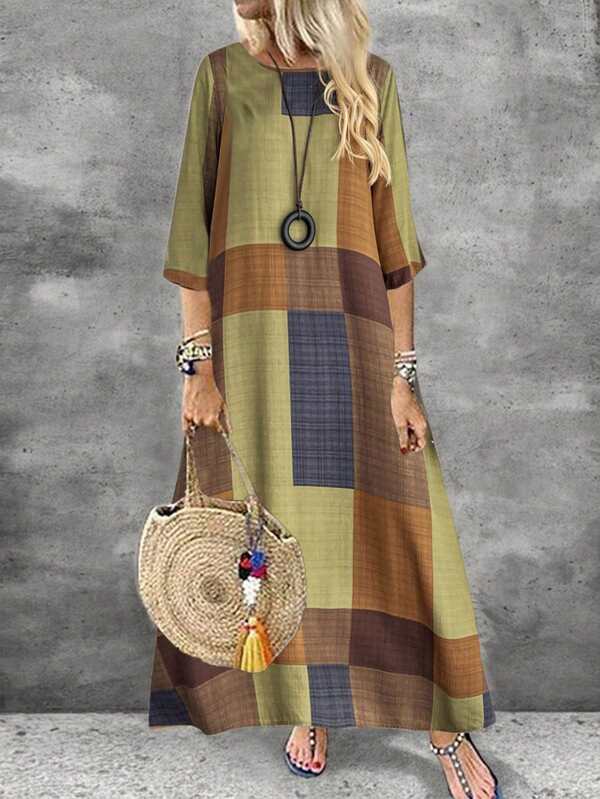 Vestido Midi Solto Feminino Carrée, www.lojamayze.com.br, www.lojamayze.com