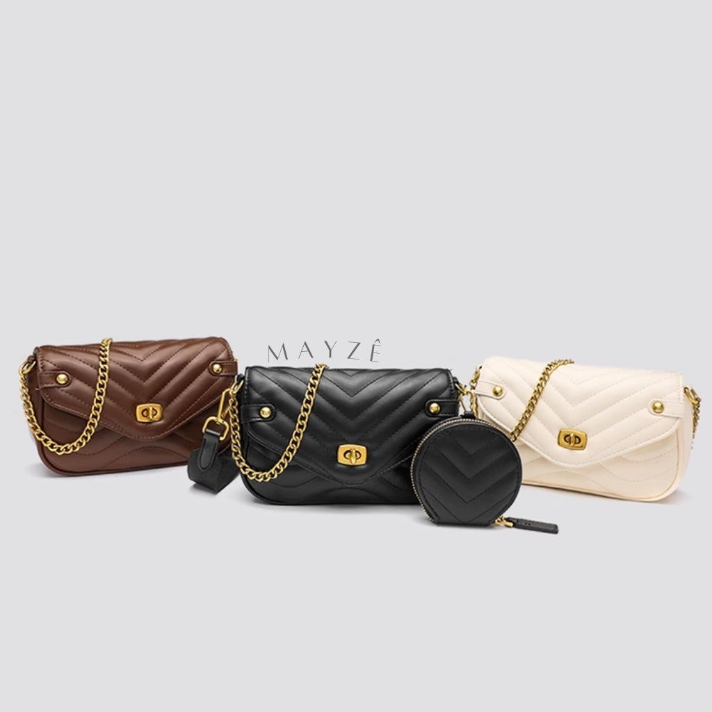 Bolsa Matelassê Tiracolo Flávia, Loja Mayzê, Bolsa Flávia, bolsa bonita, bolsa da moda, bolsa do dia a dia, bolsa de grife, bolsa com bolsinha, bolsa na promoção, loja mayze, lojamayze.com.br, lojamayze.com