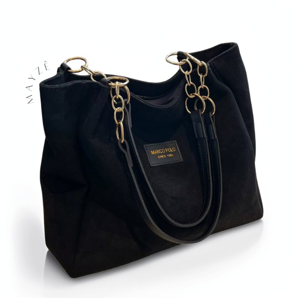 Bolsa Camurça Noir Tarsila,Loja Mayzê, Bolsa Noir Tarsila, bolsa grande, bolsa tote bag, bolsa espaçosa, bolsa feminina, tote bag, loja mayze, bolsa do dia a dia, Bolsa de Camurça, www.lojamayze.com.br, www.lojamayze.com