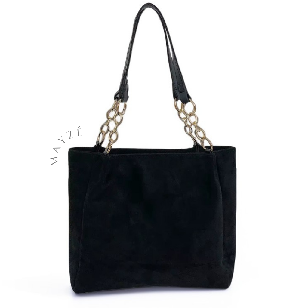 Bolsa Camurça Noir Tarsila,Loja Mayzê, Bolsa Noir Tarsila, bolsa grande, bolsa tote bag, bolsa espaçosa, bolsa feminina, tote bag, loja mayze, bolsa do dia a dia, Bolsa de Camurça, www.lojamayze.com.br, www.lojamayze.com
