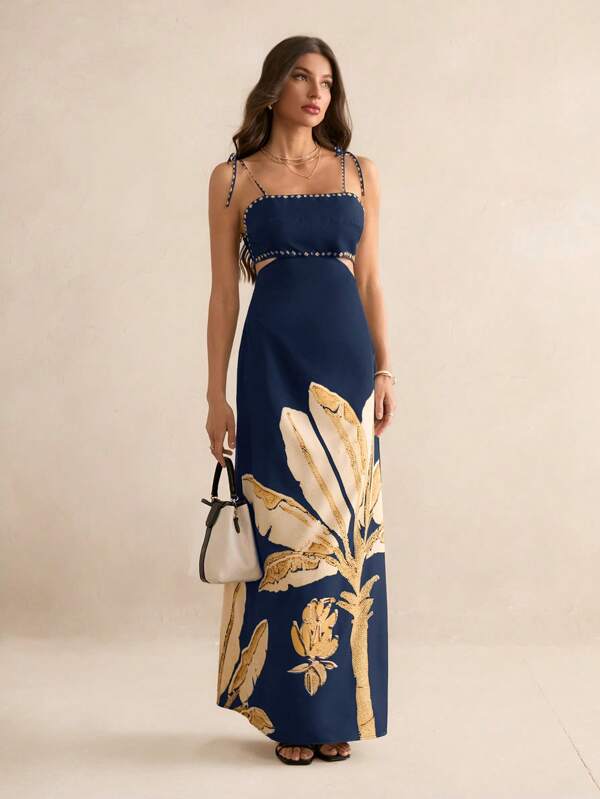 Vestido Boho Feminino Estampa Feuilles