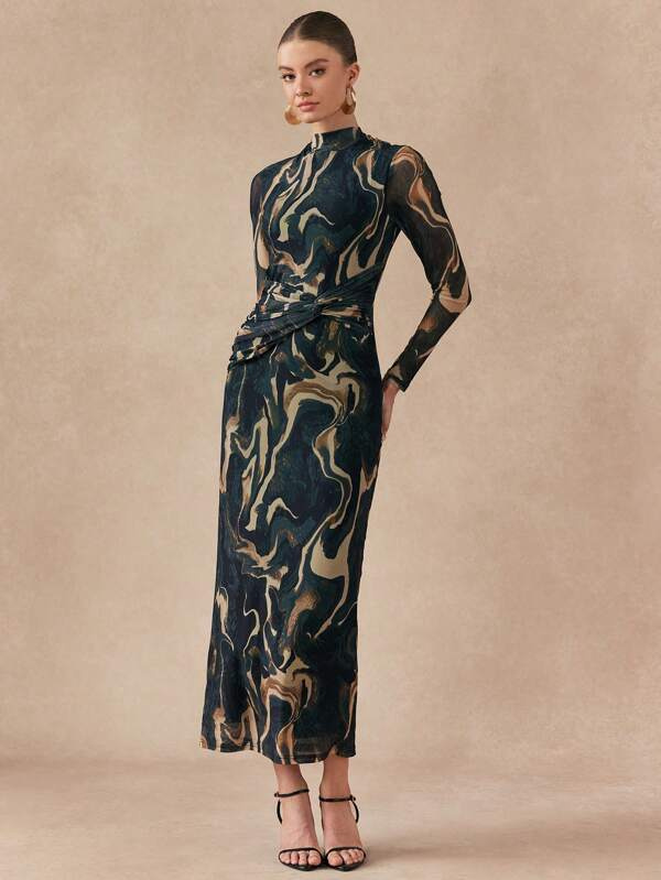 Vestido Longo Casual Feminino Flots, www.lojamayze.com.br, www.lojamayze.com