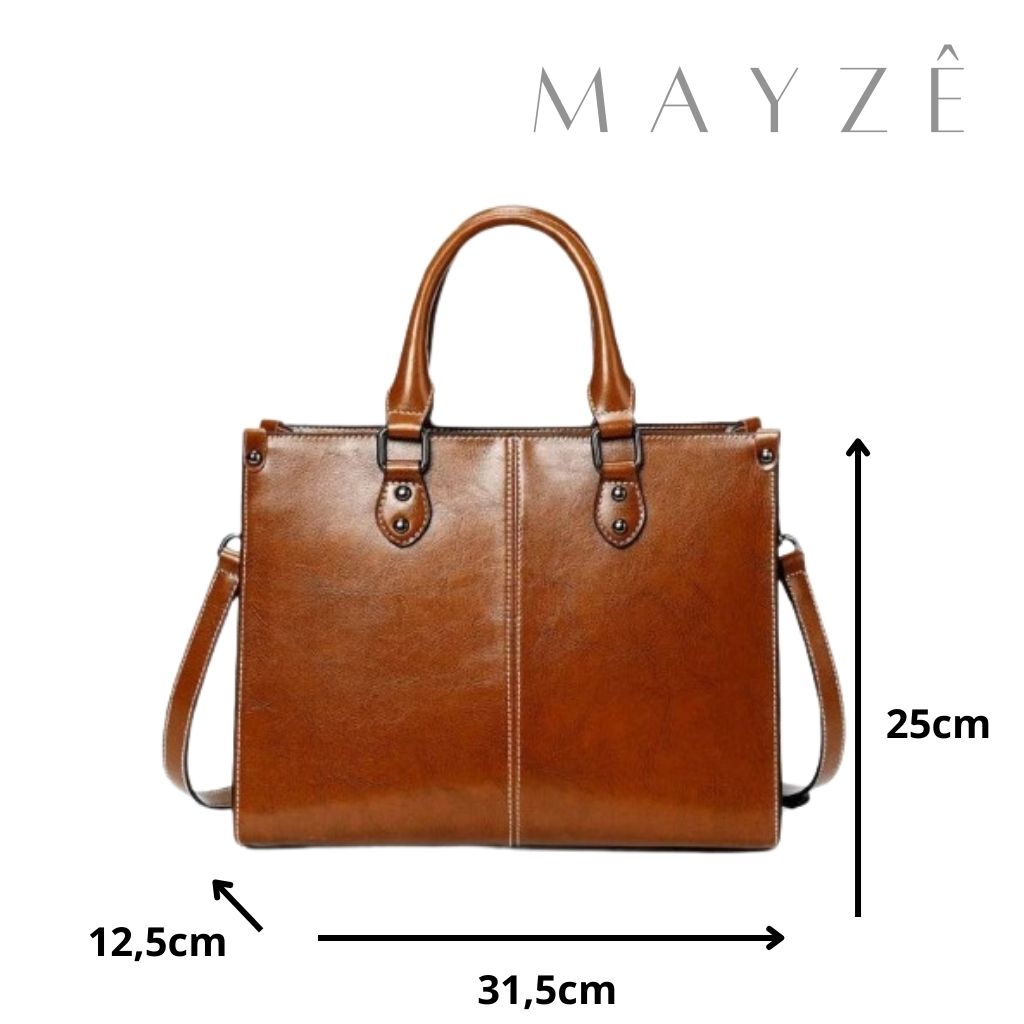 Loja Mayzê, Bolsa Marieta, Bolsa de couro, bolsa grande, bolsa tote bag, bolsa de couro genuíno, bolsa elegante, bolsa para uso diário, bolsa do dia a dia, bolsa de luxo, bolsa em promoção, a loja mayzê confiável, mayze