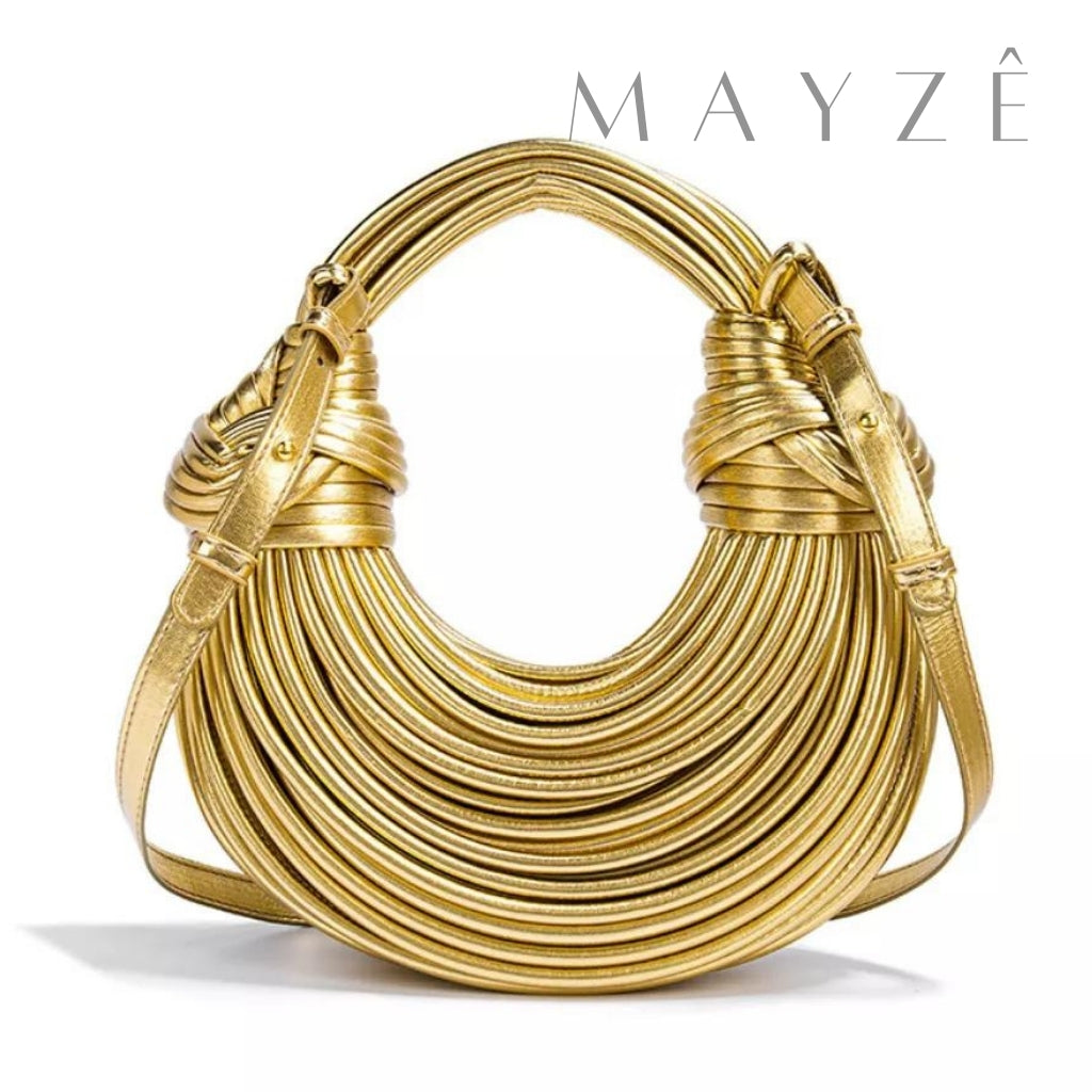 Loja Mayzê, Bolsa Evangeline, bolsa elegante, bolsa chamativa, bolsa feminina, bolsa de festa, loja mayze, bolsa de festa em duplo nó, bolsa de luxo, bolsa bottega veneta, bolsa de nós, bolsa double knot