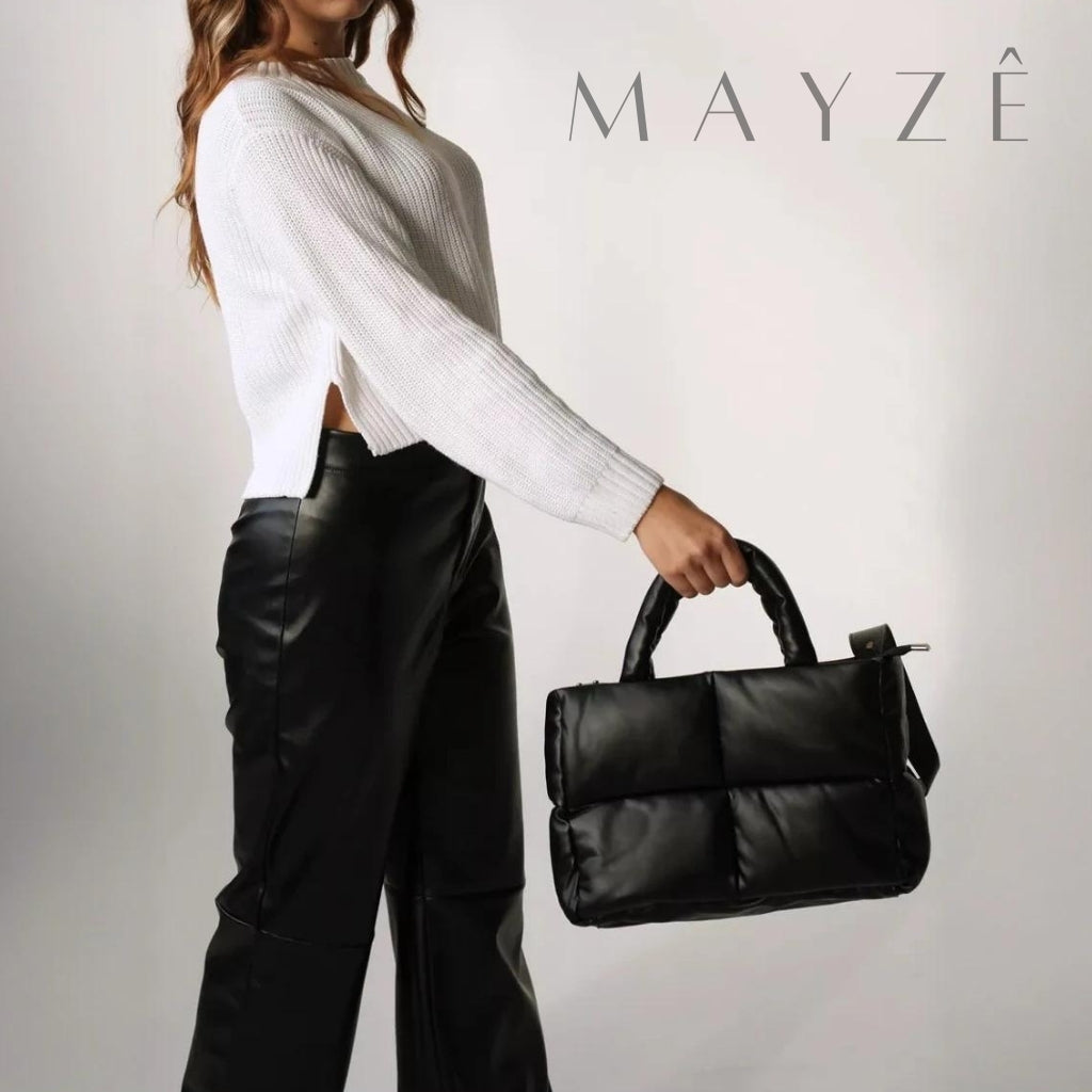 Bolsa Puffer Grande Thalya, Loja Mayzê, Bolsa Thalya, Bolsa soft, bolsa elegante, bolsa moderna, bolsa chique, bolsa européia, bolsa de luxo, bolsa de frio, bolsa confortável, bolsa em promoção, bolsa de material alcochoado, mayze, mayzê
