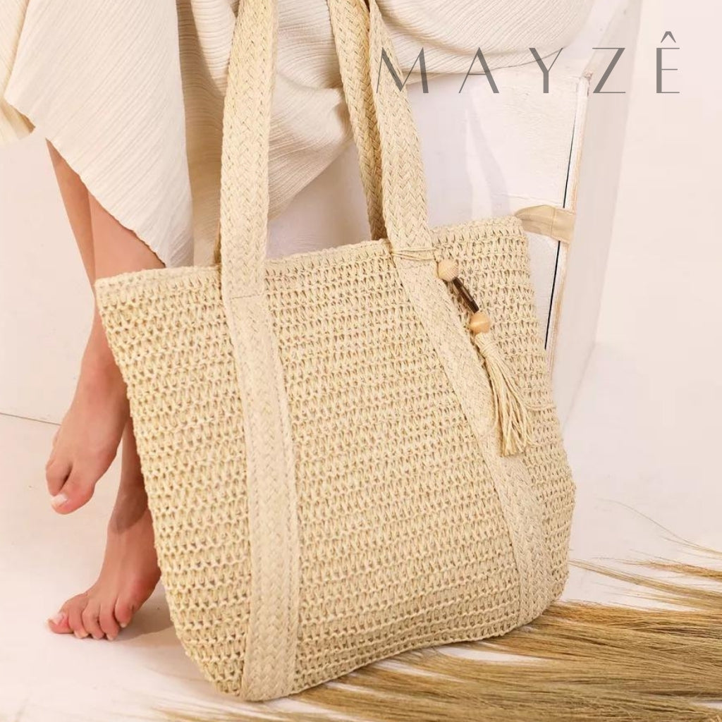 Loja Mayzê, Bolsa Lúara, bolsa espaçosa, bolsa grande, tote bag, bolsa de palha, bolsa de verão, bolsa feminina, bolsa moda praia, loja mayze, bolsa na promoção, bolsa elegante, bolsa versátil, loja mayzê oficial, loja mayzê confiável