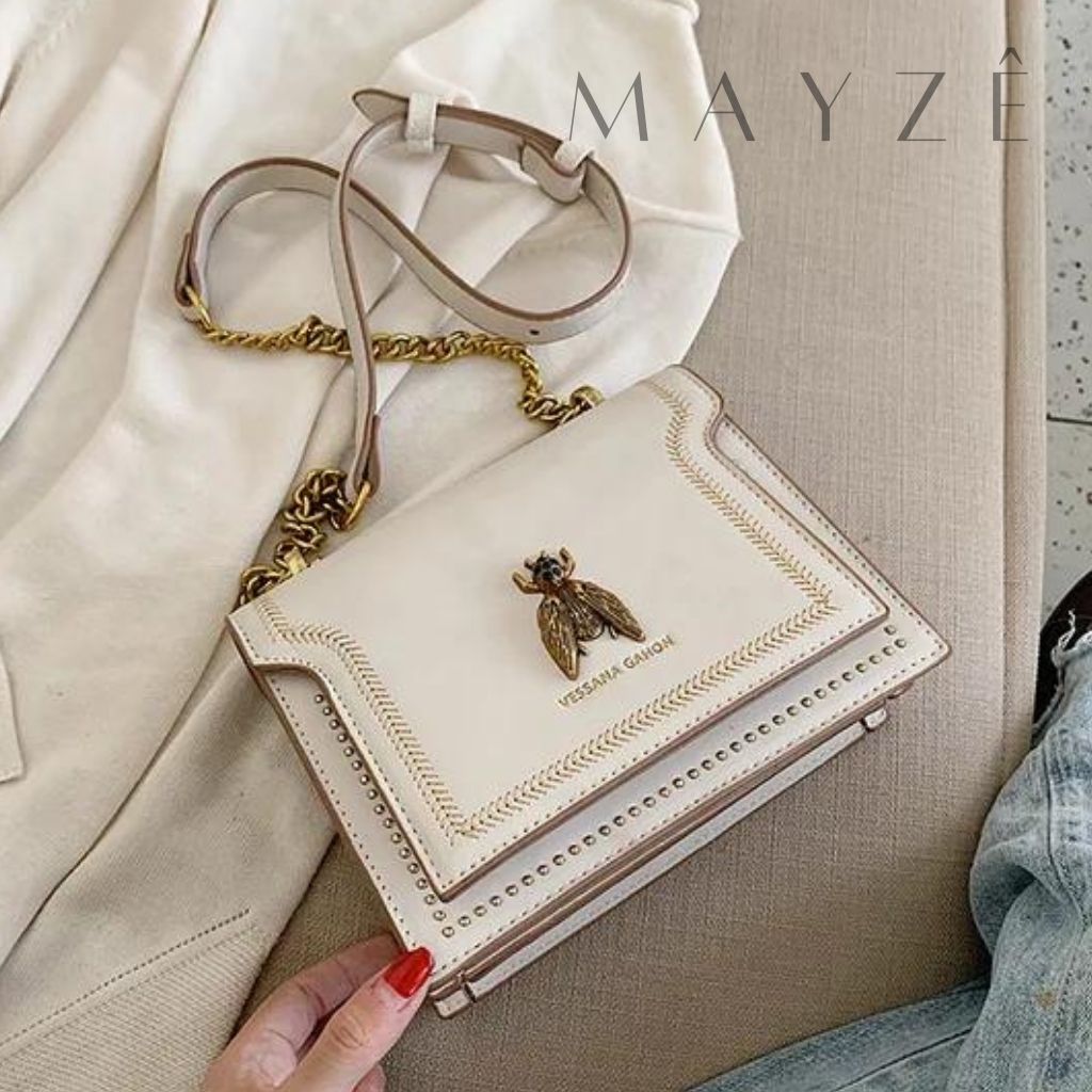 Loja Mayzê, Bolsa Renata, bolsa abelha, bolsa de grife, bolsa de luxo, bolsa em alta, bolsa em promoção, bolsa crossbody, bolsa de ombro, bolsa tiracolo, mayzê, mayze