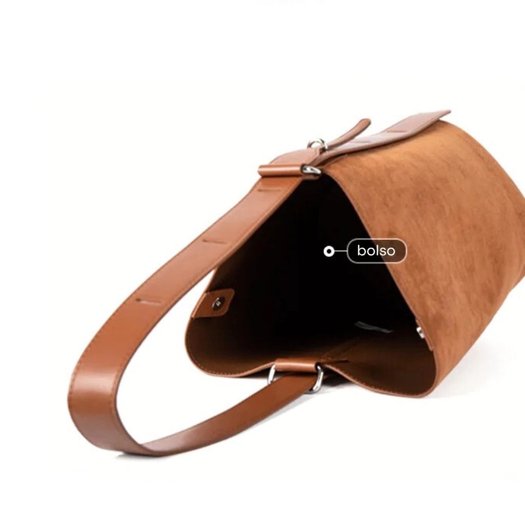 Bolsa Tiracolo Acamurçada Bucket Louise, Loja Mayzê, camurça, bolsa de camurça mayze, lojamayze.com, lojamayze.com.br