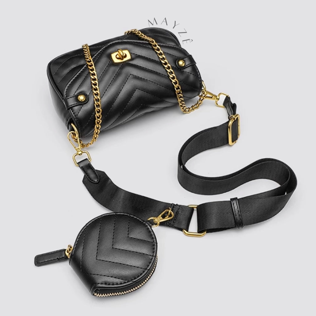 Bolsa Matelassê Tiracolo Flávia, Loja Mayzê, Bolsa Flávia, bolsa bonita, bolsa da moda, bolsa do dia a dia, bolsa de grife, bolsa com bolsinha, bolsa na promoção, loja mayze, lojamayze.com.br, lojamayze.com