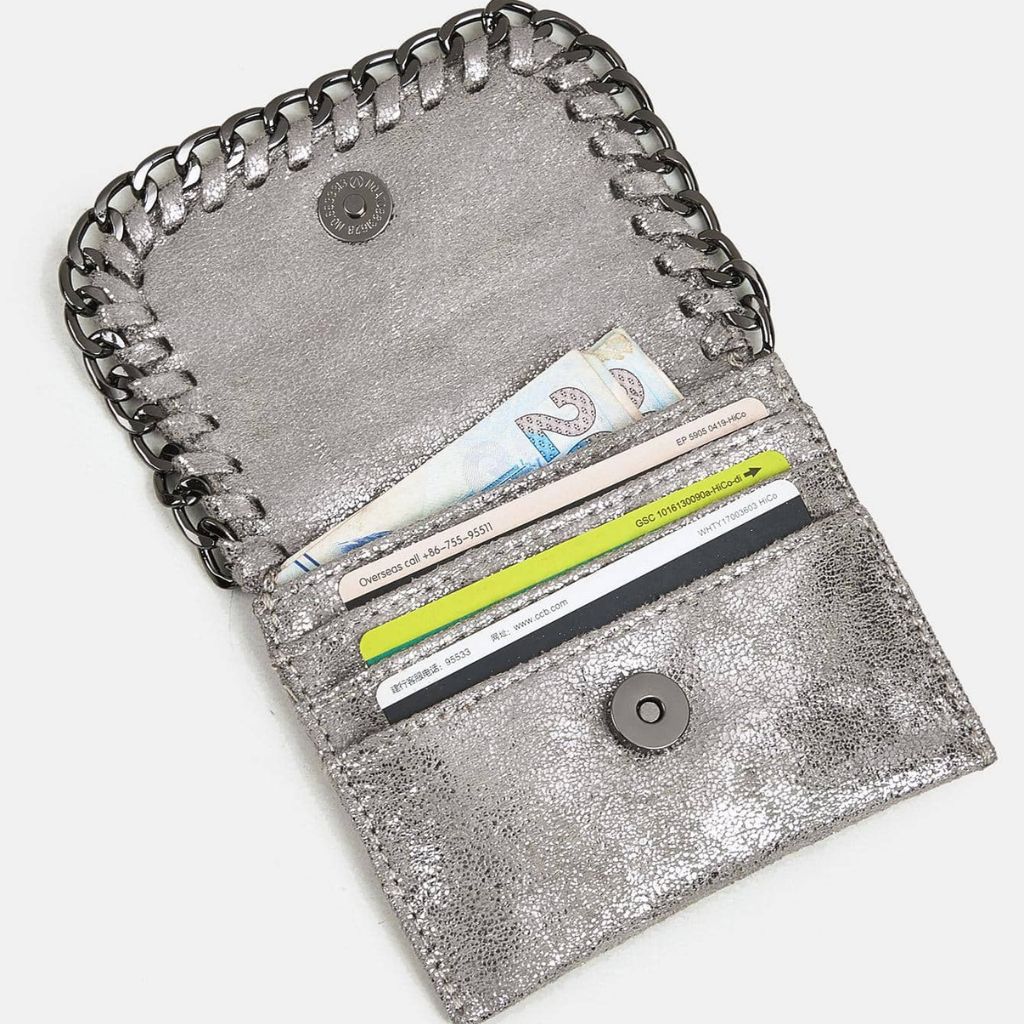 Carteira Feminina Pequena Brilhosa Hortência, Loja Mayzê