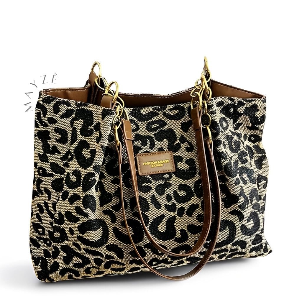 Bolsa Média Tarsila Animal Print, Loja Mayzê, Bolsa Tarsila, bolsa grande, bolsa tote bag, bolsa espaçosa, bolsa feminina, tote bag, loja mayze, bolsa do dia a dia, www.lojamayze.com.br, www.lojamayze.com
