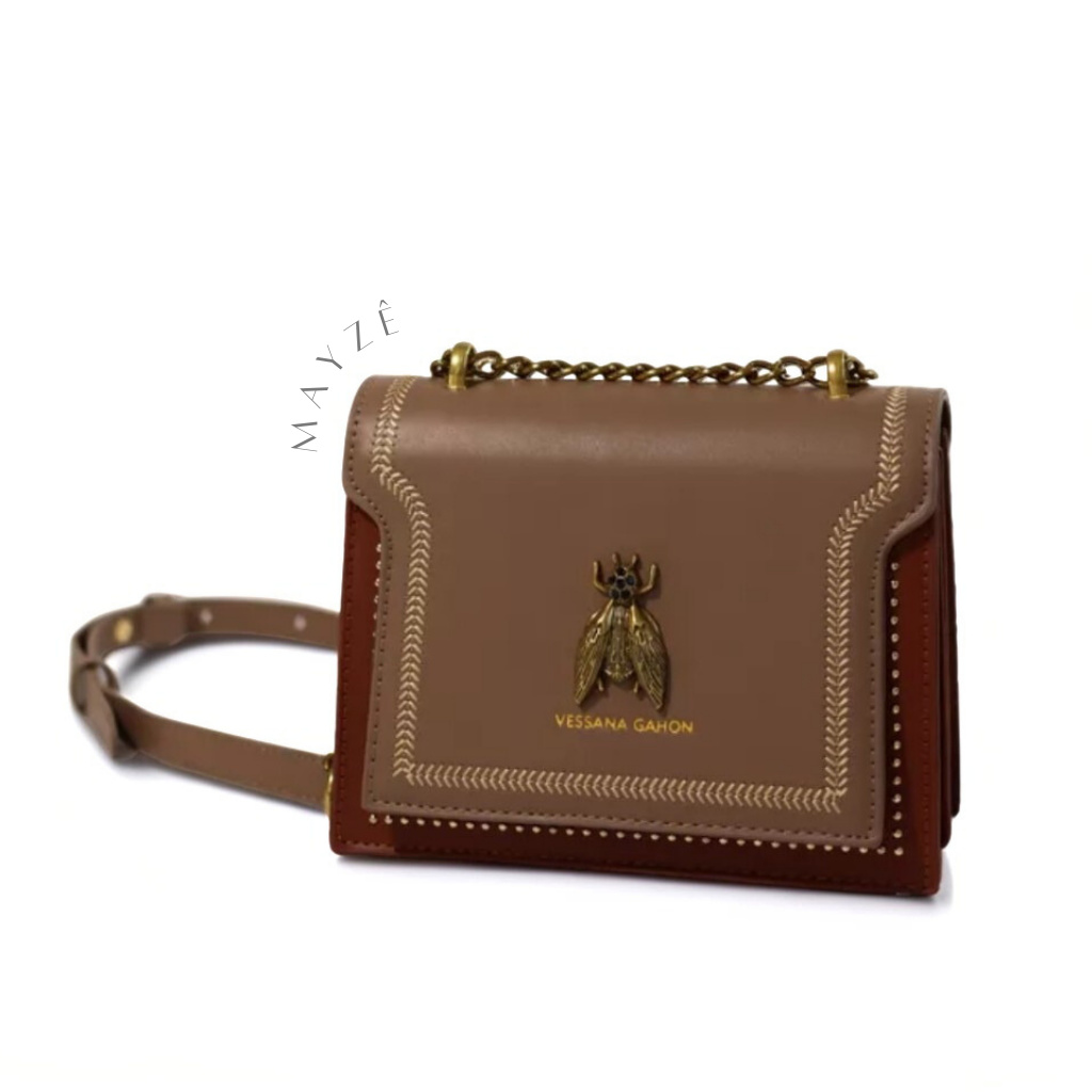 Bolsa Flap Pequena Renata, Loja Mayzê, Bolsa Renata, bolsa abelha, bolsa de grife, bolsa de luxo, bolsa em alta, bolsa em promoção, bolsa crossbody, bolsa de ombro, bolsa tiracolo, mayzê, mayze