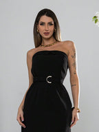 Vestido Midi Feminino Alfaiataria Élégant, www.lojamayze.com.br, www.lojamayze.com