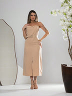 Vestido Midi Feminino Alfaiataria Élégant, www.lojamayze.com.br, www.lojamayze.com
