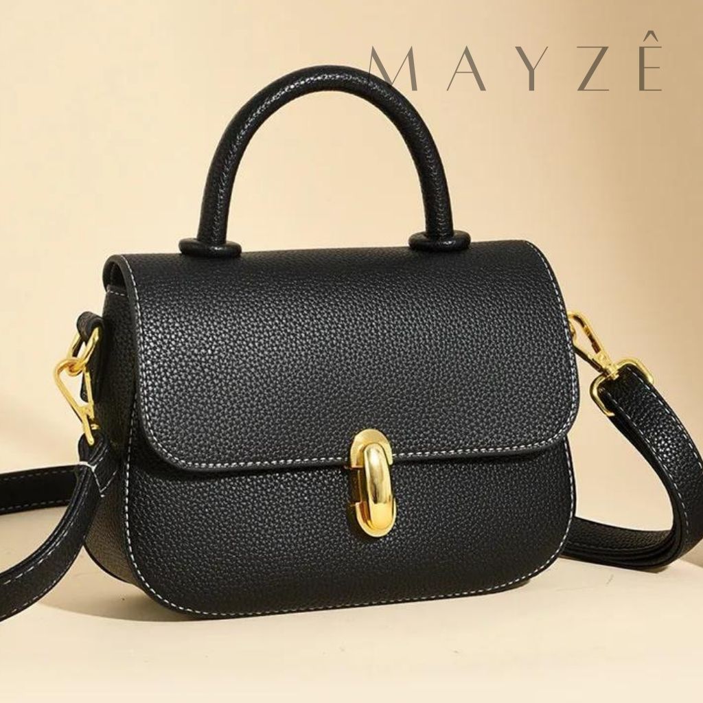 Loja Mayzê, Bolsa Jennifer, bolsa de couro legítimo, bolsa de couro, bolsa simples, bolsa elegante, bolsa versátil, bolsa elegante, bolsa para compor look, bolsa retrô, bolsa em promoção, mayzê, mayze