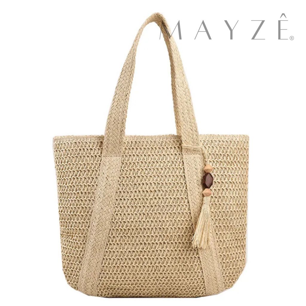 Loja Mayzê, Bolsa Lúara, bolsa espaçosa, bolsa grande, tote bag, bolsa de palha, bolsa de verão, bolsa feminina, bolsa moda praia, loja mayze, bolsa na promoção, bolsa elegante, bolsa versátil, loja mayzê oficial, loja mayzê confiável