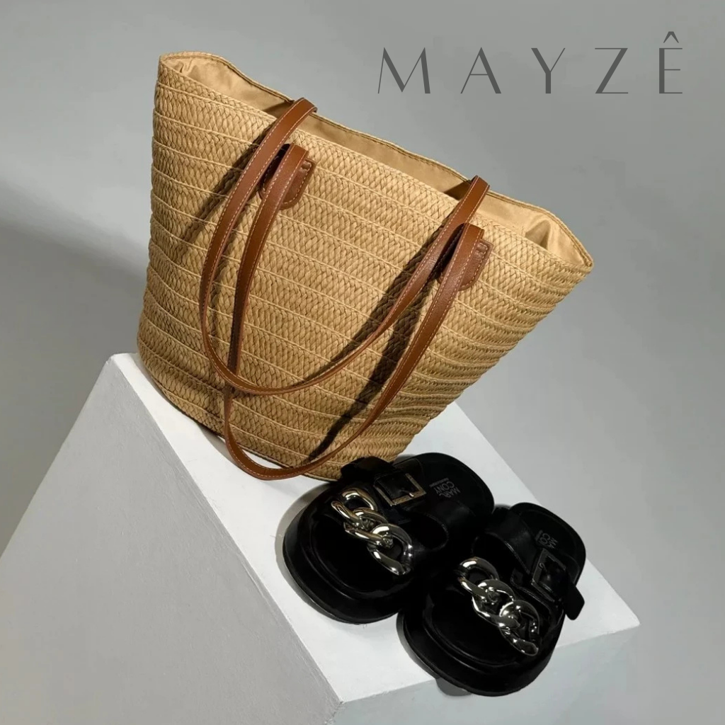 Bolsa Média de Praia em Ráfia Yara, Loja Mayzê, Bolsa Yara, bolsa de palha, bolsa de verão, bolsa da moda, bolsa de praia, bolsa grande, bolsa espaçosa, bolsa tote bag, bolsa moda praia, loja mayze, bolsa em promoção, bolsa de verão, www.lojamayze.com.br,www.lojamayze.com