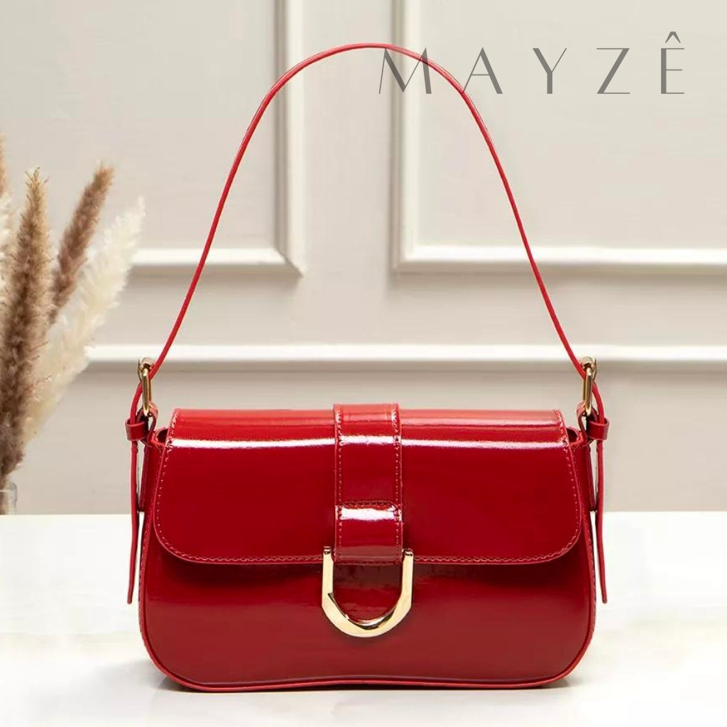 Bolsa Baguete Média Brigite, Loja Mayzê, Bolsa Brigite, bolsa de festa, bolsa de couro, bolsa crossbody, bolsa elegante, bolsa de qualidade, bolsa fina, bolsa em promoção, bolsa de cor, mayze