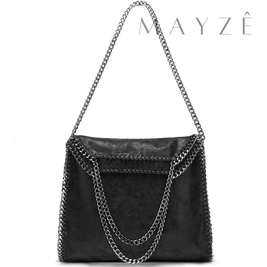 Bolsa Grande Tote Hortência, Loja Mayzê, Bolsa Hortência, Bolsa tote bag, bolsa grande, bolsa espaçosa, bolsa elegante, bolsa de grife, bolsa de luxo, bolsa feminina, bolsa versátil, bolsa tipo saco, bolsa em promoção, bolsa com correntes, bolsa de faculdade, mayzê, mayze