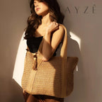 Loja Mayzê, Bolsa Lúara, bolsa espaçosa, bolsa grande, tote bag, bolsa de palha, bolsa de verão, bolsa feminina, bolsa moda praia, loja mayze, bolsa na promoção, bolsa elegante, bolsa versátil, loja mayzê oficial, loja mayzê confiável