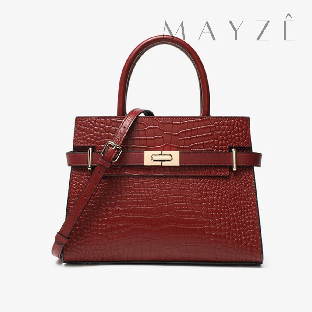 Loja Mayzê Oficial, Loja Mayzê, Mayzê, Mayze, Bolsa Couro Legítimo Crocodilo Claire, bolsa de couro, bolsa de couro genuíno, bolsa de mão, bolsa tiracolo, bolsa crossbody, bolsa de luxo, bolsa de grife, bolsa em promoção, lojamayze.com, lojamayze.com.br