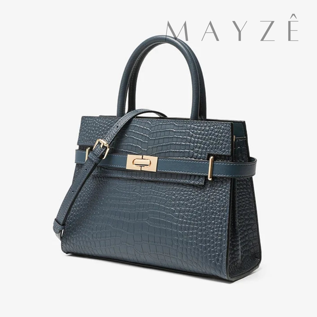 Loja Mayzê Oficial, Loja Mayzê, Mayzê, Mayze, Bolsa Couro Legítimo Crocodilo Claire, bolsa de couro, bolsa de couro genuíno, bolsa de mão, bolsa tiracolo, bolsa crossbody, bolsa de luxo, bolsa de grife, bolsa em promoção, lojamayze.com, lojamayze.com.br