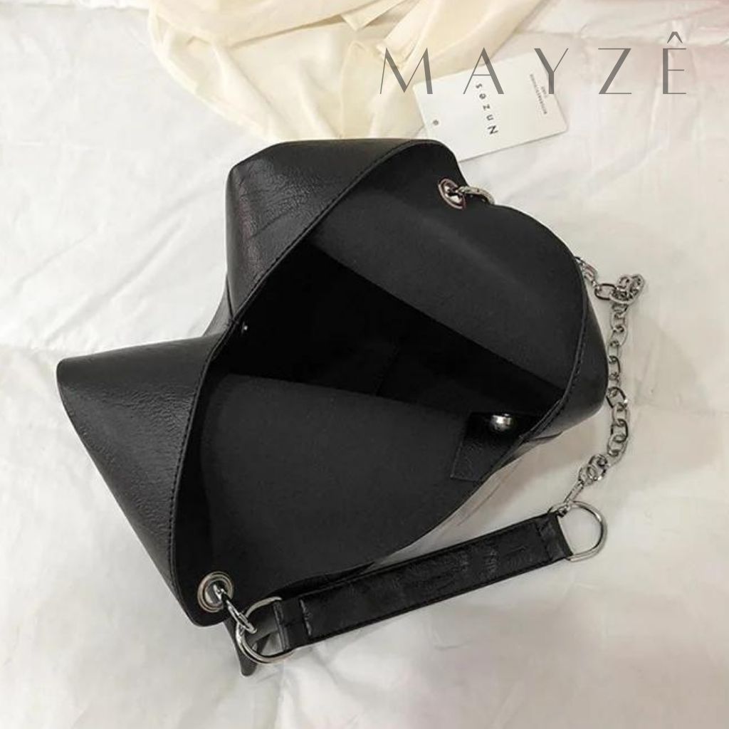 Bolsa Feminina Geometric Bernadete, Loja Mayzê, Bolsa Bernadete, bolsa de grife, bolsa de luxo, bolsa elegante, bolsa para noite, bolsa para o dia, MM6 Maison Margiela japonese, bolsa em promoção, mayzê, mayze