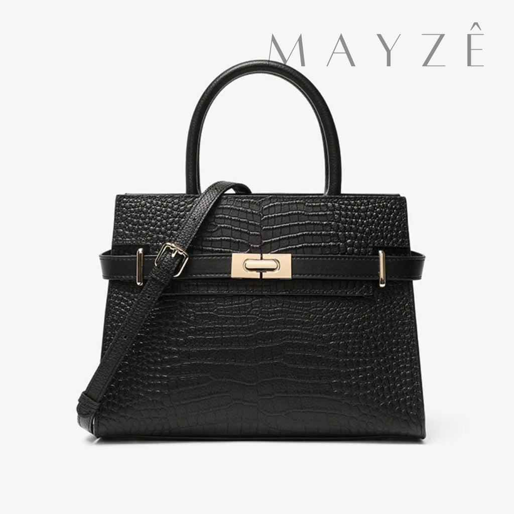 Loja Mayzê Oficial, Loja Mayzê, Mayzê, Mayze, Bolsa Couro Legítimo Crocodilo Claire, bolsa de couro, bolsa de couro genuíno, bolsa de mão, bolsa tiracolo, bolsa crossbody, bolsa de luxo, bolsa de grife, bolsa em promoção, lojamayze.com, lojamayze.com.br