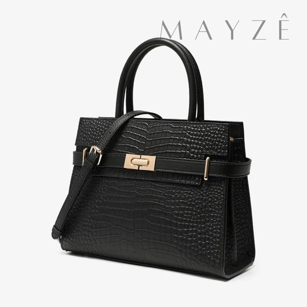 Loja Mayzê Oficial, Loja Mayzê, Mayzê, Mayze, Bolsa Couro Legítimo Crocodilo Claire, bolsa de couro, bolsa de couro genuíno, bolsa de mão, bolsa tiracolo, bolsa crossbody, bolsa de luxo, bolsa de grife, bolsa em promoção, lojamayze.com, lojamayze.com.br