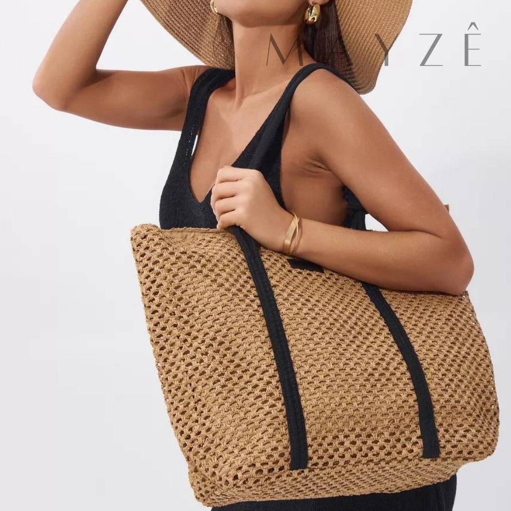 Loja Mayzê, Bolsa Letícia, bolsa de palha, bolsa de verão, bolsa da moda, bolsa de praia, bolsa grande, bolsa espaçosa, bolsa tote bag, bolsa moda praia, loja mayze, bolsa em promoção, bolsa de verão.