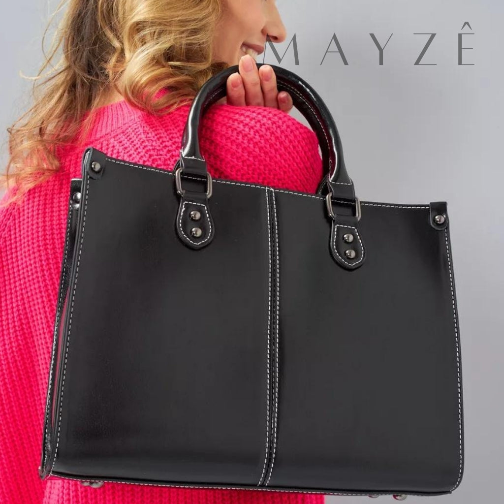 Loja Mayzê, Bolsa Marieta, Bolsa de couro, bolsa grande, bolsa tote bag, bolsa de couro genuíno, bolsa elegante, bolsa para uso diário, bolsa do dia a dia, bolsa de luxo, bolsa em promoção, a loja mayzê confiável, mayze