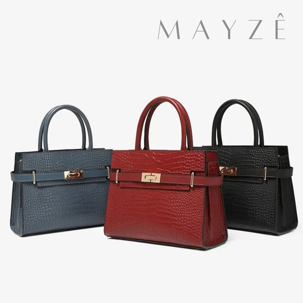 Loja Mayzê Oficial, Loja Mayzê, Mayzê, Mayze, Bolsa Couro Legítimo Crocodilo Claire, bolsa de couro, bolsa de couro genuíno, bolsa de mão, bolsa tiracolo, bolsa crossbody, bolsa de luxo, bolsa de grife, bolsa em promoção, lojamayze.com, lojamayze.com.br