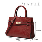 Loja Mayzê Oficial, Loja Mayzê, Mayzê, Mayze, Bolsa Couro Legítimo Crocodilo Claire, bolsa de couro, bolsa de couro genuíno, bolsa de mão, bolsa tiracolo, bolsa crossbody, bolsa de luxo, bolsa de grife, bolsa em promoção, lojamayze.com, lojamayze.com.br