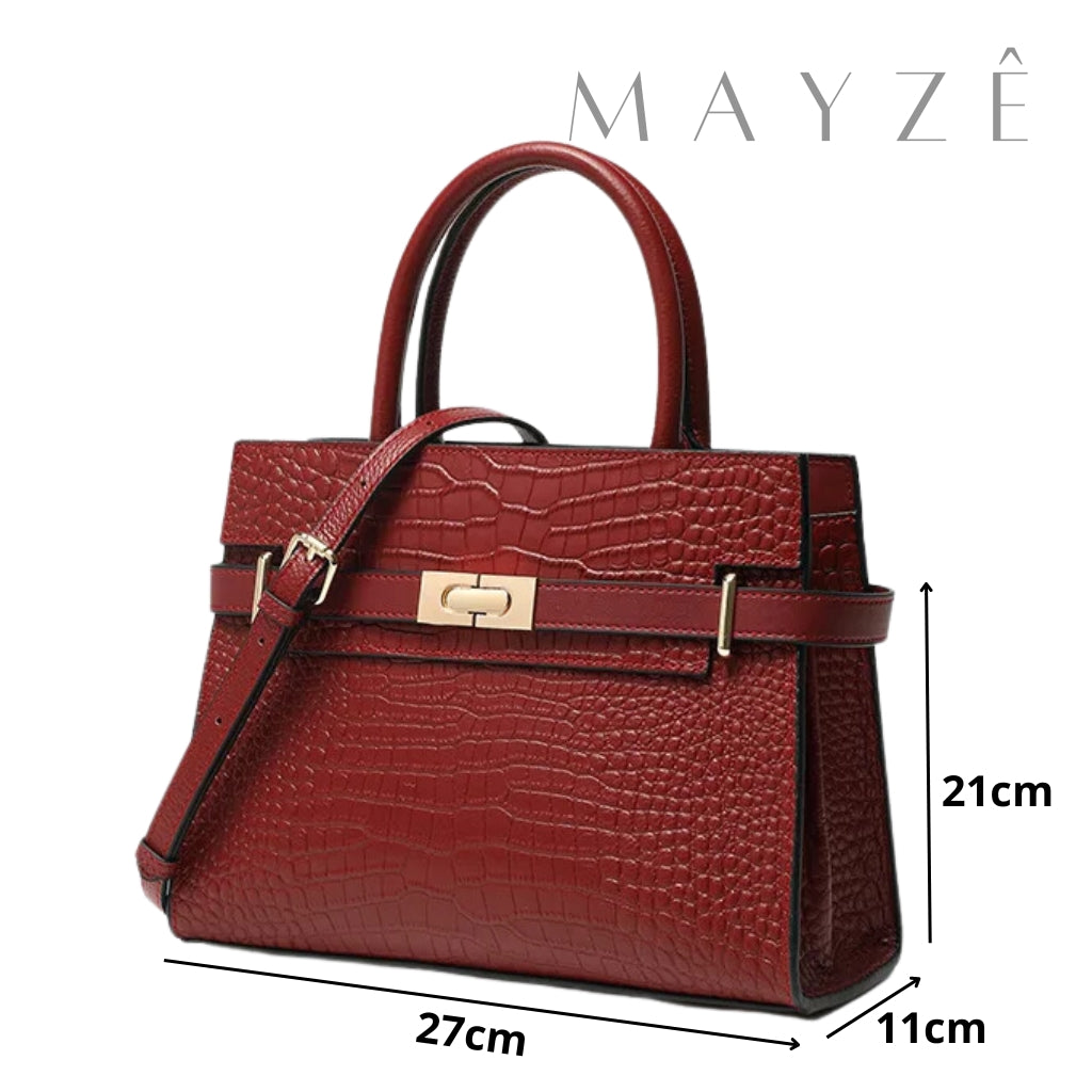 Loja Mayzê Oficial, Loja Mayzê, Mayzê, Mayze, Bolsa Couro Legítimo Crocodilo Claire, bolsa de couro, bolsa de couro genuíno, bolsa de mão, bolsa tiracolo, bolsa crossbody, bolsa de luxo, bolsa de grife, bolsa em promoção, lojamayze.com, lojamayze.com.br