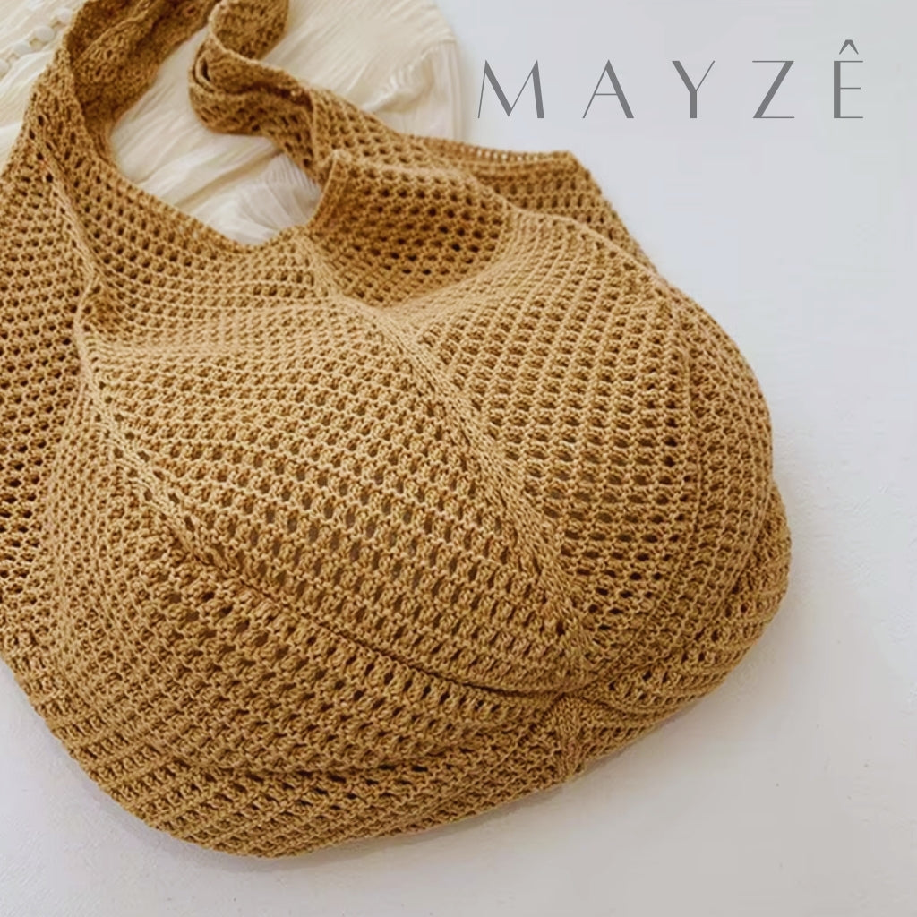 Bolsa Feminina Tricot Hazel, Loja Mayzê, Bolsa Hazel, bolsa de palha, bolsa de verão, bolsa da moda, bolsa de praia, bolsa grande, bolsa espaçosa, bolsa tote bag, bolsa moda praia, loja mayze, bolsa em promoção, bolsa de verão, www.lojamayze.com.br,www.lojamayze.com