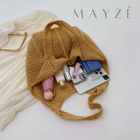 Bolsa Feminina Tricot Hazel, Loja Mayzê, Bolsa Hazel, bolsa de palha, bolsa de verão, bolsa da moda, bolsa de praia, bolsa grande, bolsa espaçosa, bolsa tote bag, bolsa moda praia, loja mayze, bolsa em promoção, bolsa de verão, www.lojamayze.com.br,www.lojamayze.com