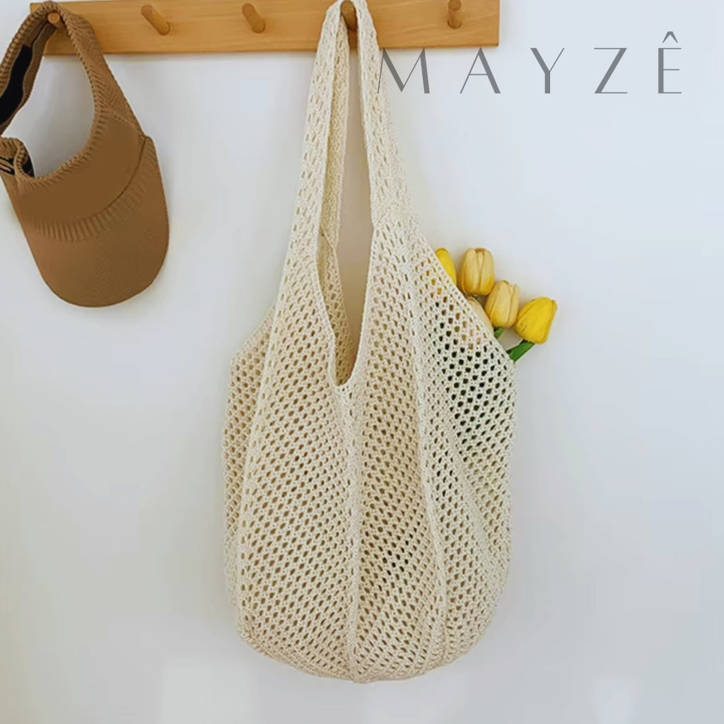 Bolsa Feminina Tricot Hazel, Loja Mayzê, Bolsa Hazel, bolsa de palha, bolsa de verão, bolsa da moda, bolsa de praia, bolsa grande, bolsa espaçosa, bolsa tote bag, bolsa moda praia, loja mayze, bolsa em promoção, bolsa de verão, www.lojamayze.com.br,www.lojamayze.com