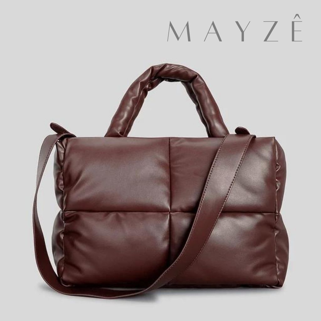 Bolsa Puffer Grande Thalya, Loja Mayzê, Bolsa Thalya, Bolsa soft, bolsa elegante, bolsa moderna, bolsa chique, bolsa européia, bolsa de luxo, bolsa de frio, bolsa confortável, bolsa em promoção, bolsa de material alcochoado, mayze, mayzê