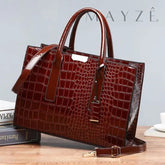 Loja Mayzê, Bolsa Elizabeth, bolsa grande, bolsa de couro, couro de crocodilo, bolsa espaçosa, bolsa feminina, bolsa elegante, bolsa grande, loja mayze