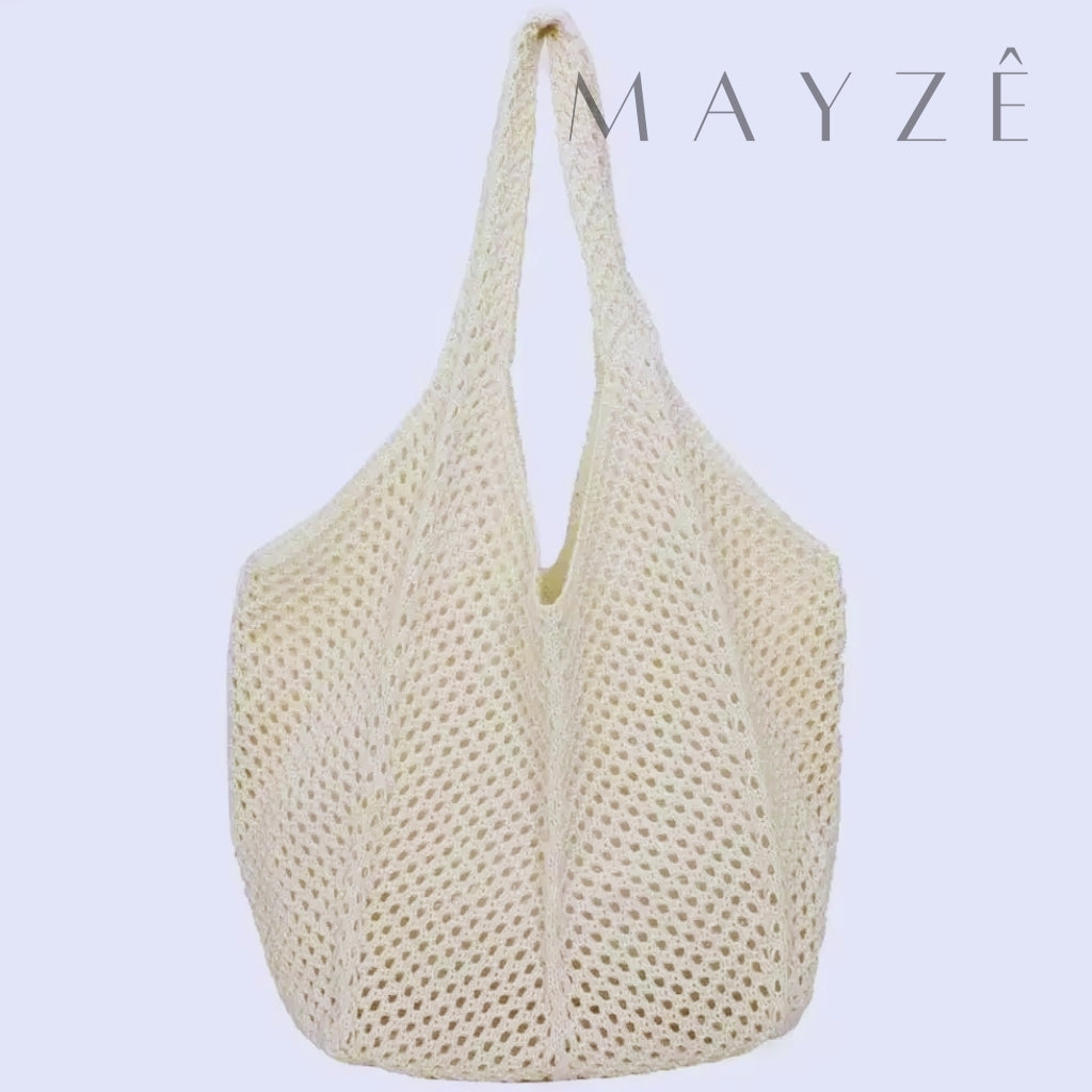 Bolsa Feminina Tricot Hazel, Loja Mayzê, Bolsa Hazel, bolsa de palha, bolsa de verão, bolsa da moda, bolsa de praia, bolsa grande, bolsa espaçosa, bolsa tote bag, bolsa moda praia, loja mayze, bolsa em promoção, bolsa de verão, www.lojamayze.com.br,www.lojamayze.com