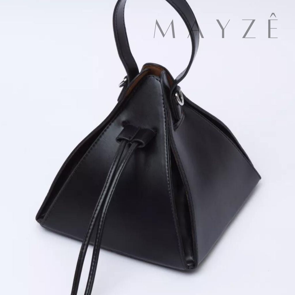 Loja Mayzê, Bolsa Melinda, bolsa geométrica, bolsa triângulo, bolsa triangular, bolsa de couro, bolsa em promoção, bolsa de festa, bolsa chique, bolsa de grife, bolsa em alta, mayzê, mayze